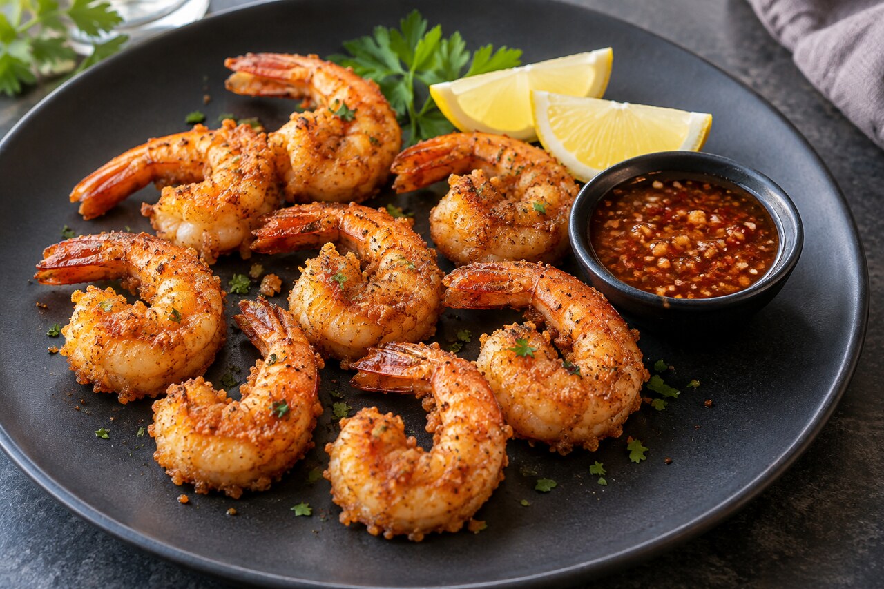 Fried prawn fish