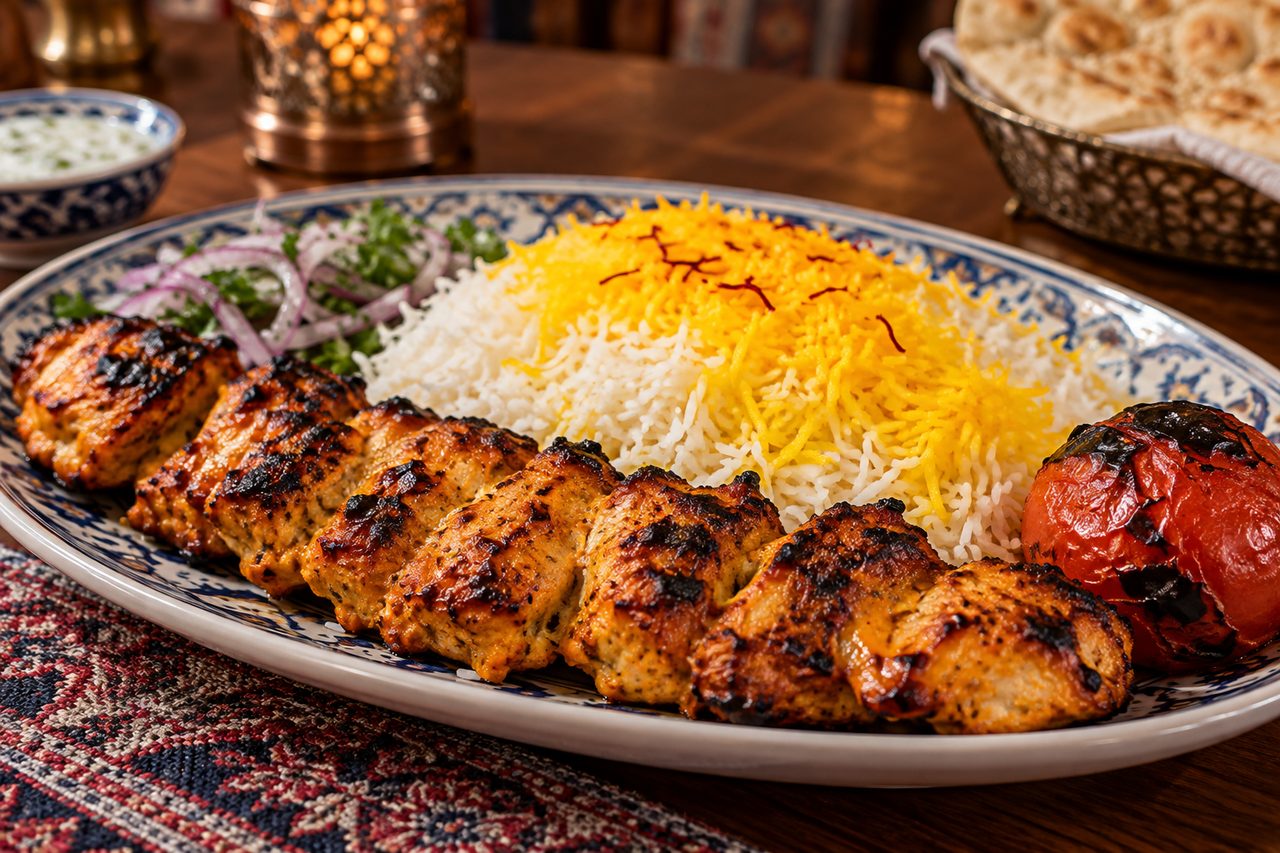 Boneless Chicken Kebab with Rice