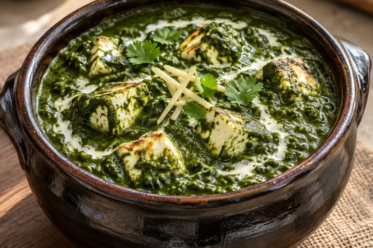 Palak paneer handi