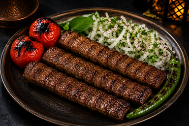 Three Kubideh Kebab Skewers