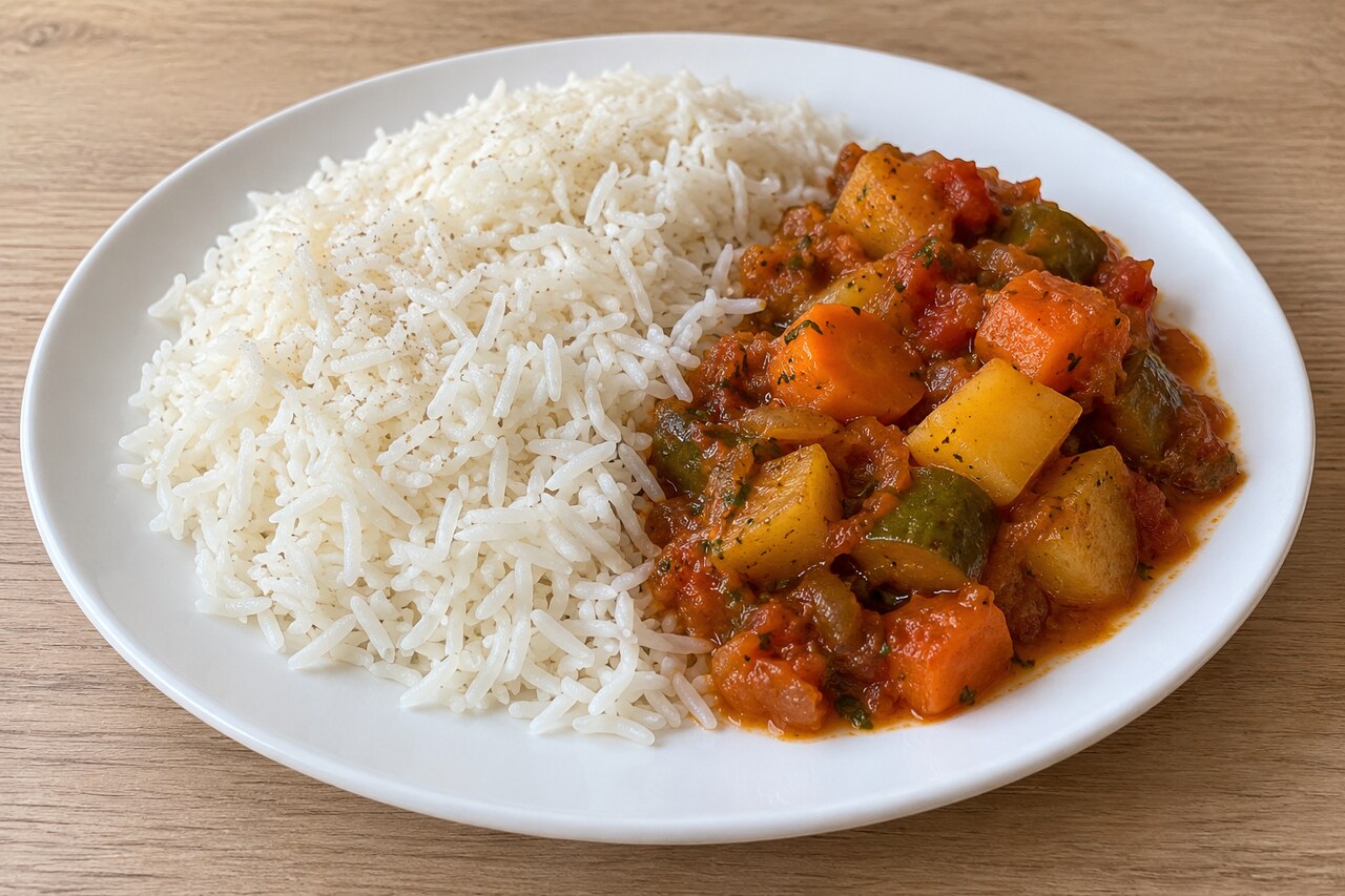 Plain Rice with Stew