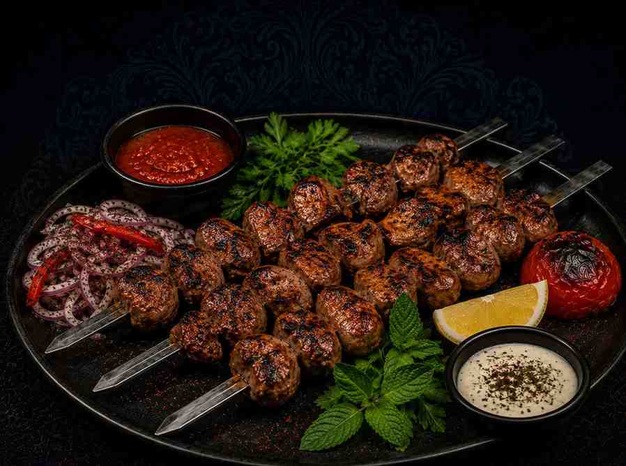 Grilled Lamb Kidney Kebab