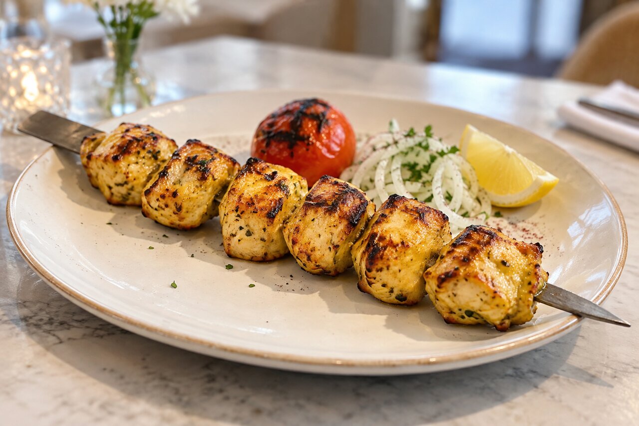 Chicken Irani boti skewer